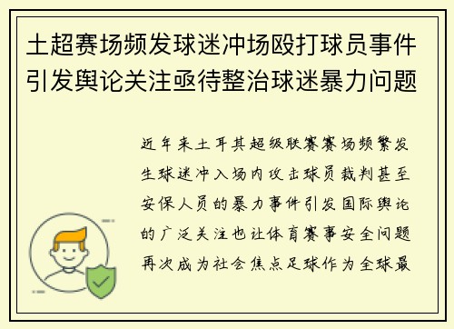 土超赛场频发球迷冲场殴打球员事件引发舆论关注亟待整治球迷暴力问题